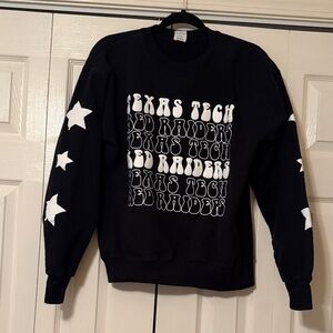 Hanes Black Crewneck Sweater with White Star Accents